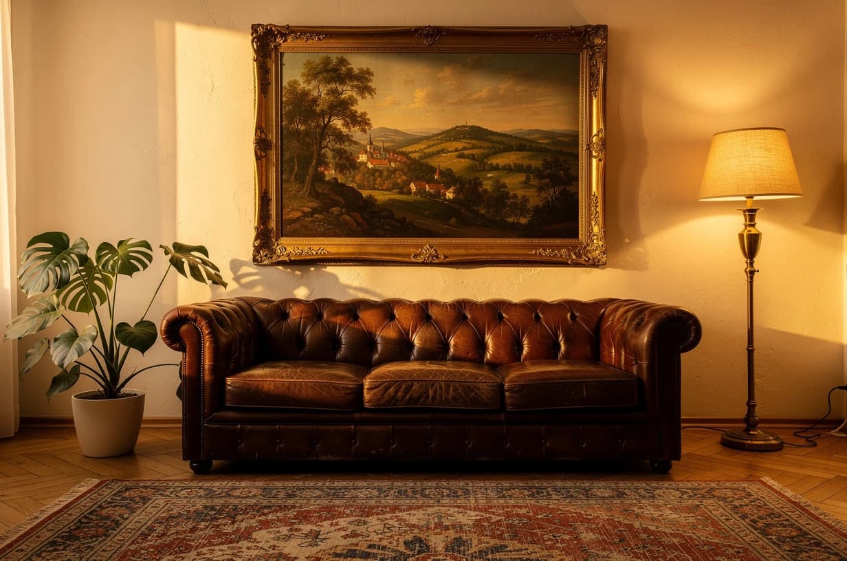 Landscape in a gold frame